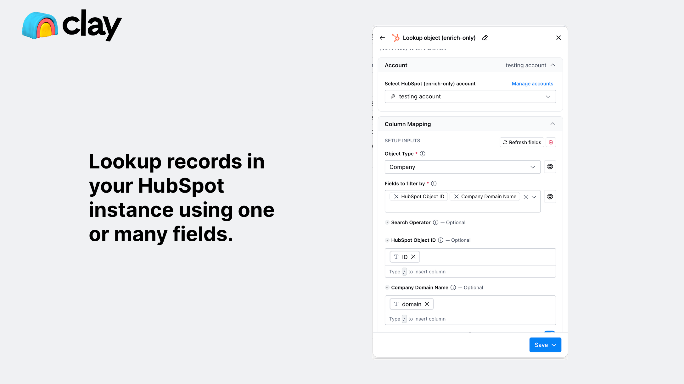 Lookup records in HubSpot.