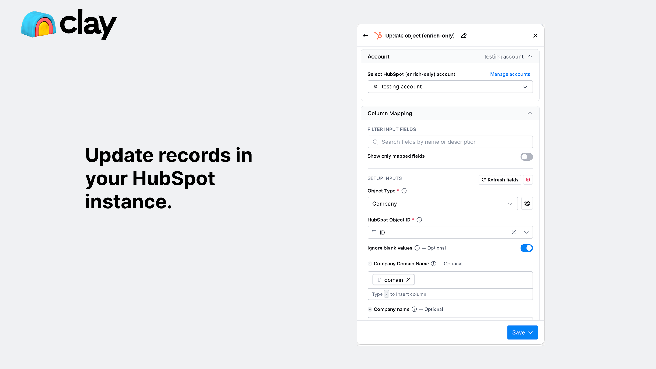 Update records in HubSpot.
